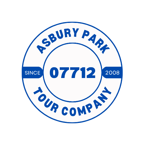 Asbury Park Tour Company logo featuring the text "Asbury Park" and "Tour Company" with a circular design, established in 2008, and the zip code "07712."